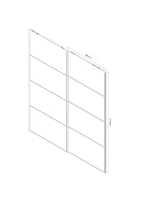 GoodHome Atomia Gloss Anthracite Sliding wardrobe door (H) 560mm x (W) 987mm, Pack of 4