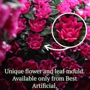 Pair of Best Artificial 28cm Pink Rose Hanging Basket Flower Topiary Ball - Suitable for Outdoor Use - Weather & Fade Resistant