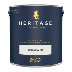 Dulux Trade Heritage Mallow White Velvet matt Wall paint, 2.5L