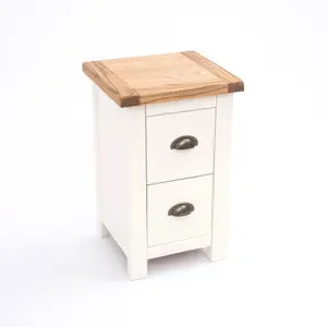 Lovere 2 Drawer Petite Bedside Table Brass Cup Handle