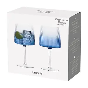 Anton Studios Empire Set of 2 Gin Glasses Blue