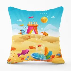 Fishes On A Beach Holiday Outdoor Cushion 45cm x 45cm