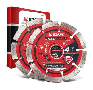 EZARC diamond blade disc 115mm for concrete bricks granite masonry, 2pack