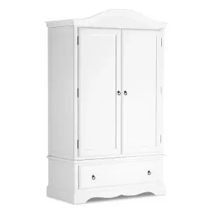 Romance Double Wardrobe With Drawer - True White