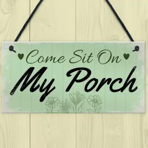 Red Ocean Garden Sign Come Sit Shabby Chic Hanging Wall Signs Garden Shed Plaques Friend Gifts