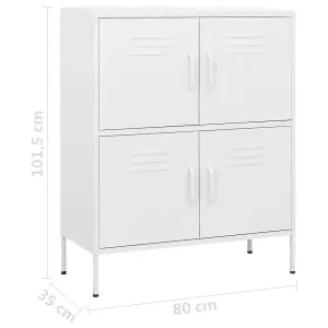 Berkfield Storage Cabinet White 80x35x101.5 cm Steel