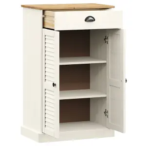 Berkfield Shoe Cabinet VIGO White 60x35x96 cm Solid Wood Pine