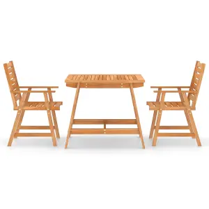 3 Piece Garden Dining Set Solid Acacia Wood