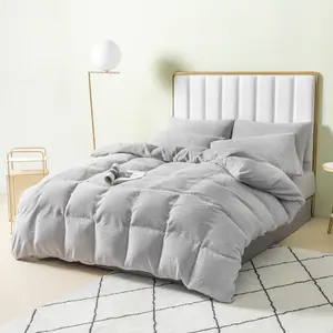 Teddy Fleece Duvet Cover set Light Grey / Super King - 2 Standard Pillowcases