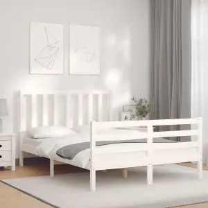 Berkfield Bed Frame with Headboard White 120x200 cm Solid Wood