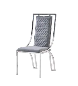 Set Of 2 Windsor Grey And Chrome Dining Chair