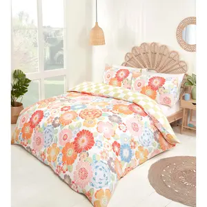 Floral Duvet Cover Set with Pillowcases Double