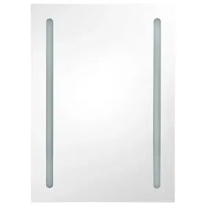 Berkfield LED Bathroom Mirror Cabinet Shining White 50x13x70 cm