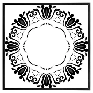 Decorative floral element (Picutre Frame) / 20x20" / Brown