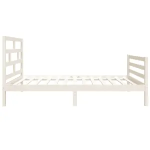 Berkfield Bed Frame White Solid Wood 90x200 cm 3FT Single