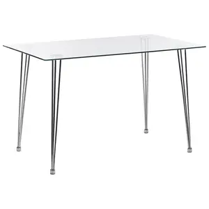 Sowams Glass Top Metal Base Dining Table