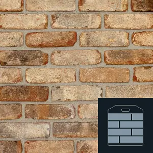 The Brick Tile Company Brick Slip Sample Panel - Brown - Blend 1