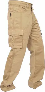 SSS Mens Work Trousers Cargo Multi Pockets Work Pants, KHAKI, 40in Waist - 30in Leg - Small