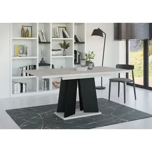 Extendable Dining Table Alekzander Light Grey/Black