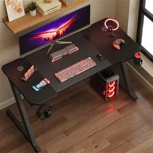 Ergonomic Gaming Computer Desk Latitude Run Size: 75cm H X 120cm W X 60cm D, Frame Colour: Black