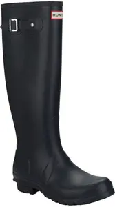 Hunter Womenss Original Tall Wellington Boots In Navy - Blue Rubber - Size UK 3