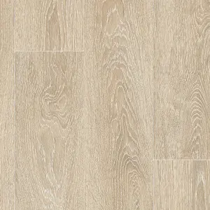 Beige Wood Effect Lino Vinyl Flooring For LivingRoom, Kitchen, 3.8mm Thick Vinyl Sheet-3m(9'9") X 3m(9'9")-9m²