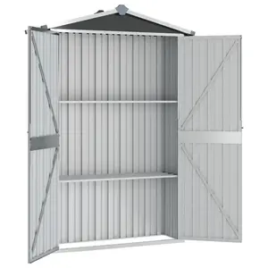 Tubac Garden Shed Galvanised Steel Outdoor Tool Storage Shed Anthracite