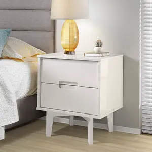 Ulti 2 Drawer Bedside Table White