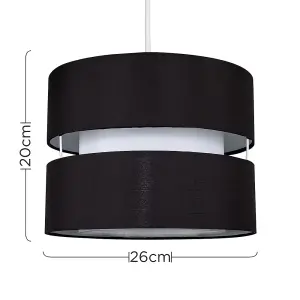 ValueLights Small Sophia Black Ceiling Pendant Shade and B22 GLS LED 10W Warm White 3000K Bulb