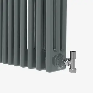 Horizontal Anthracite Triple Column Radiator (H) 300mm x (W) 1010mm, 3190 BTU.