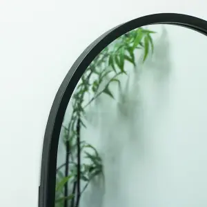 Melody Maison Framed Black Arched Mirror 70cm x 50cm