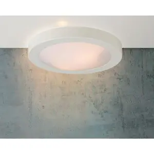 Lucide Fresh Modern Flush Ceiling Light Bathroom 35cm - 2xE27 - IP44 - White