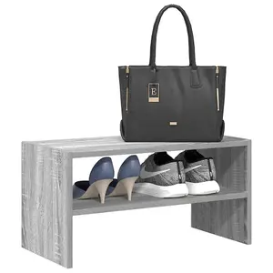 Berkfield Shoe Rack Stackable Grey Sonoma 60x30x30.5 cm