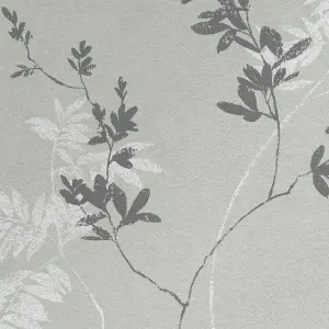 Laura Ashley Mari Green Floral Smooth Wallpaper