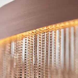 Luminosa Zelma LED Pendant Light Fine Copper Chain Waterfall Effect Brushed Copper, Warm White