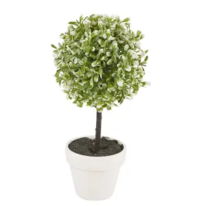 URBNLIVING 27cm Height Decorative Artificial Outdoor Ball Green Plant Tree Pot Colour Medium