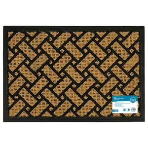 JVL Alba Woven Tuffscrape Doormat, 40x60cm, Parquet