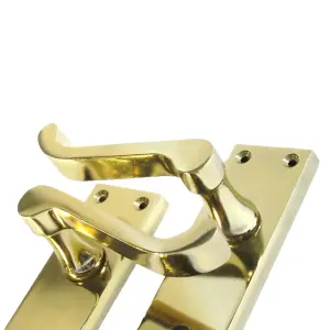 Door Handles Victorian Scroll Lever Bath Lock - Brass Pack 150 x 40mm