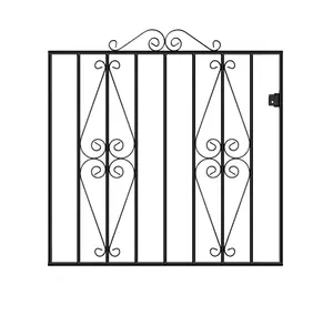 STIRA Metal Scroll Low Flat Garden Gate 1067mm GAP x 914mm High ST05ZP