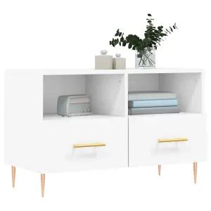 Berkfield TV Cabinet White 80x36x50 cm Engineered Wood