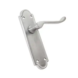 Amman Passage Door Handle (Set of 2) Brushed Satin Chrome