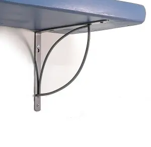 Wooden Rustic Shelf with Bracket TRAMP 220mm 9 inches Nordic Blue Length of 200cm