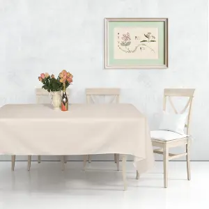 Neel Blue 60"x102" Linen Tablecloth, Premium Polyester Dining Table Cover, Ivory