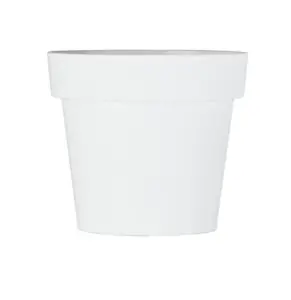 Plant Pots Flower Planter Matt Plastic Pot Classic Deco Pot White Matt 16cm