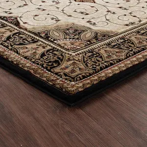 Abaseen 60x220 cm Brown Royal Tabriz Rug Classic Oriental Rug 10mm Soft Pile Washable Area Rugs for Home and Office