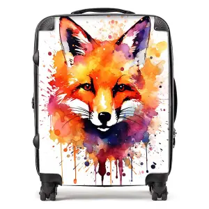 Watercolour Splashart Fox Face Suitcase - Large