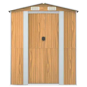 Berkfield Garden Shed Light Brown 192x689x223 cm Galvanised Steel