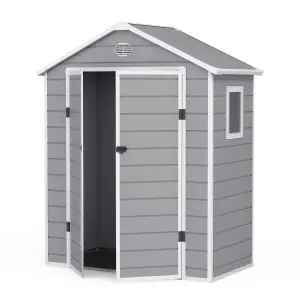 BillyOh Kingston Apex Plastic Shed Light Grey With Floor - 6 x 3