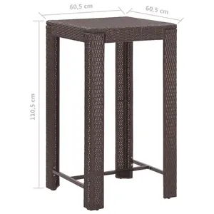 Garden Bar Set with Cushions Patio Brown