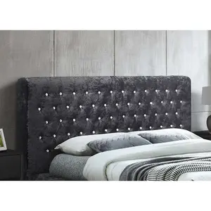 Birlea Grande Super King Bed Black Crushed Velvet